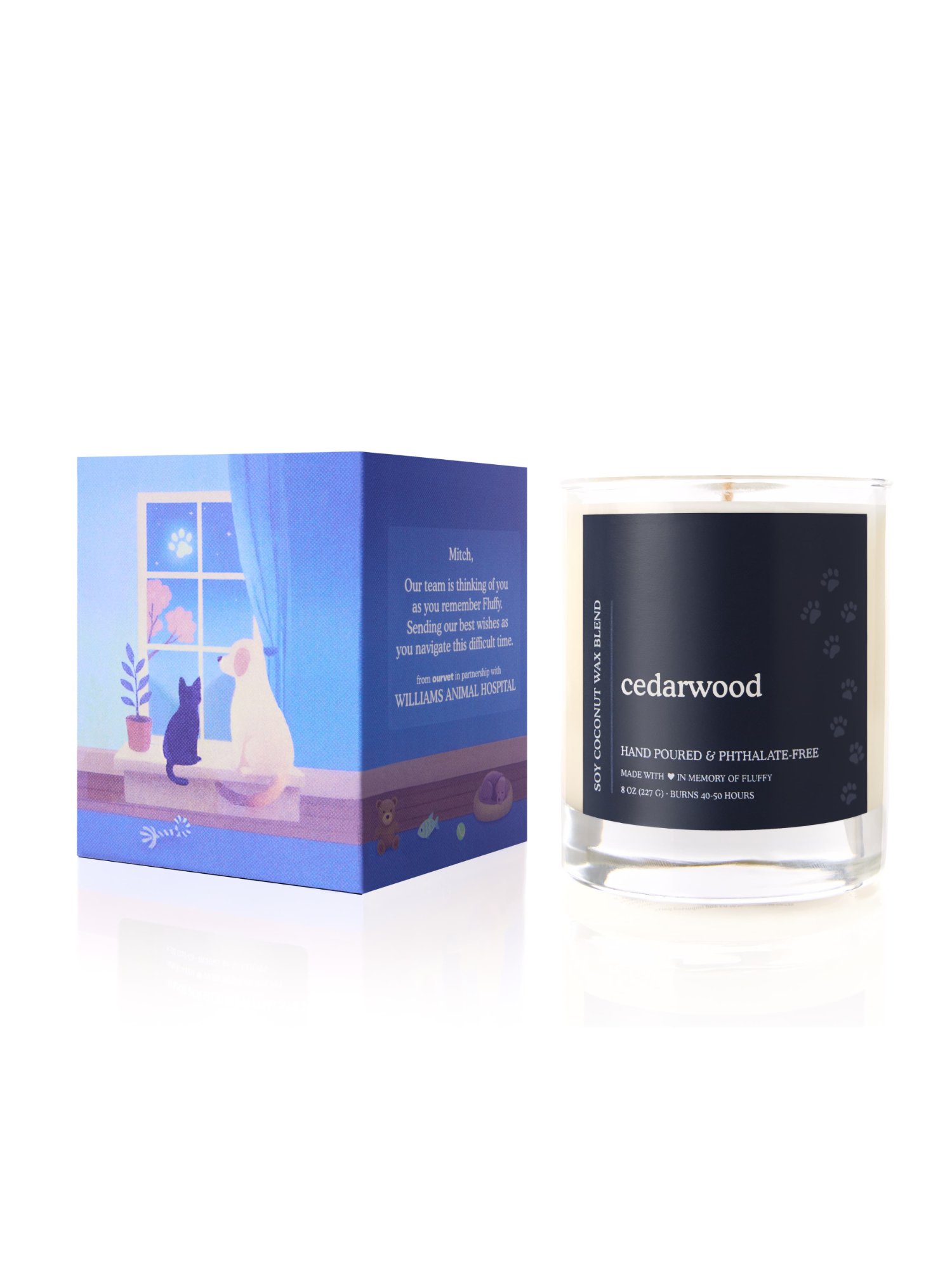 Salt & Pepper Gifts memorial candle and personalized keepsake box