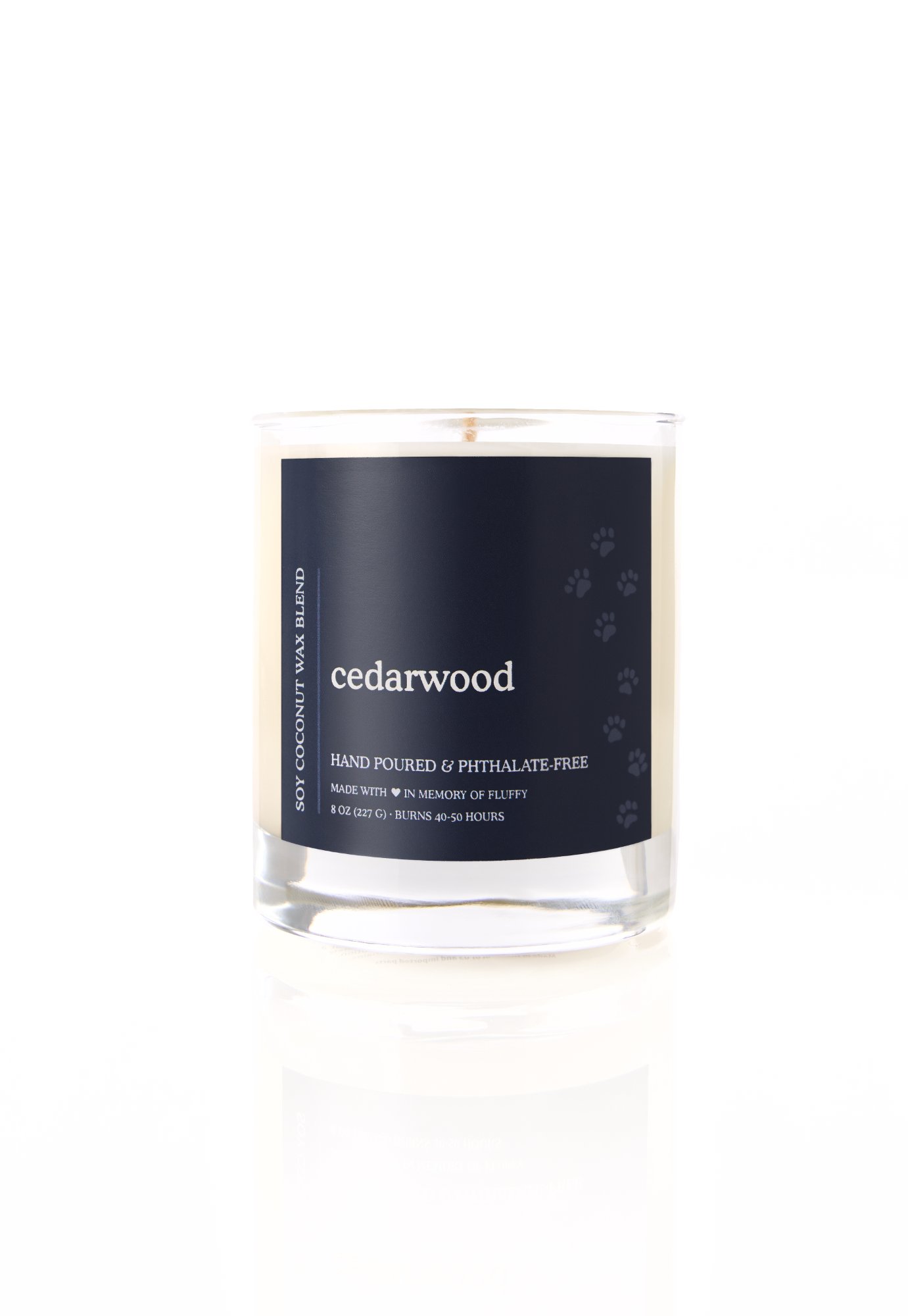 Hand-poured memorial candle with personalized label